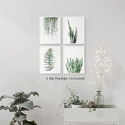 Ботанически Щампи Естетичен Декор на Стая, за пакет от 4, 8x10, Без Рамка Плакат Печат Върху Платно, Растителна Живопис
