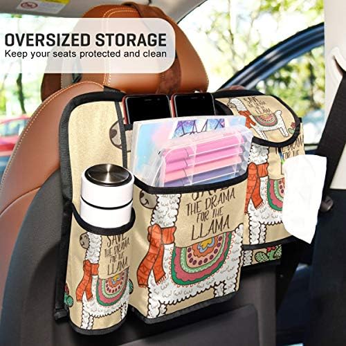 MCHIVER Car Backseat Organizer - Llama Car Storage Pockets Kick Mats Car Seat Back Protectors чудесно за детски Играчки,