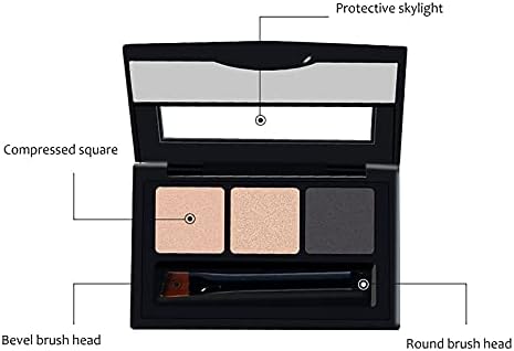 Mercatoo Eyebrow Powder Kit Professional Matte Eyeshadow Easy to Apply Eye Shadow Makeup Patterns with Brush Head (A)