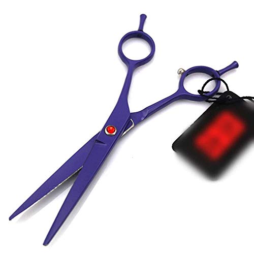 KXA 5,5-инчови Двуххвостые Фризьорски Ножици, Боя Плоски Ножици + Зъбни Ножици Комбиниран Комплект Ножици (цвят : синьо)