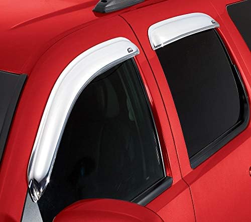 Автоматично Дефлектор Страничен прозорец Ventshade AVS 684768 Chrome Ventvisor, Комплект от 4 теми за -2020 Toyota Tacoma Double Cab