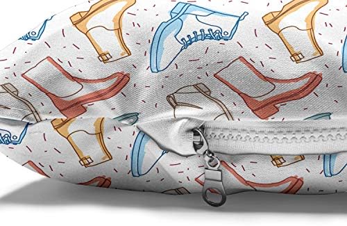 Ambesonne Fashion Пет Bed, Летяща Design Обувки, Ботуши and Shoes, Ivan Resistant Pad for Dogs and Cats Възглавница с Подвижен калъф, 24 x 39, Бялата гама цветове