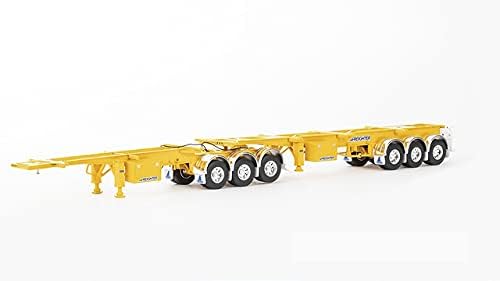 Drake SKEL White B Double Combination Trailer Yellow 1/50 DIECAST Модел Finished Truck