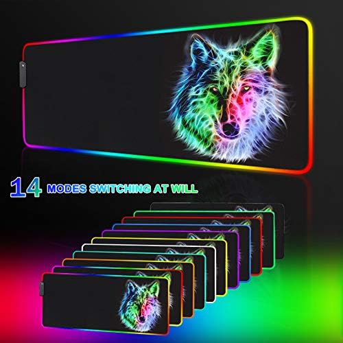 RGB Подложка за мишка,Игрална Подложка за мишка RGB,Cool Animal LED Мишка-14 Светлинни режима на Мека Нескользящая База