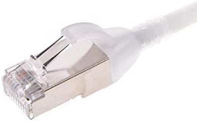 Monoprice основа cat6a Ethernet Пач - кабел - 25 Фута - Бял | Snagless, Двойно Екраниран, Компонентен ниво, cm, 30AWG,