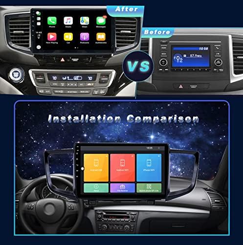 Кола стерео система с Bluetooth за Honda Pilot -2018, 10,1-инчов HD IPS Сензорен Екран, Bluetooth Радио за Кола с GPS Навигация Андроид 10 Стерео с Огледално Връзка Поддръжка на SWC DSP
