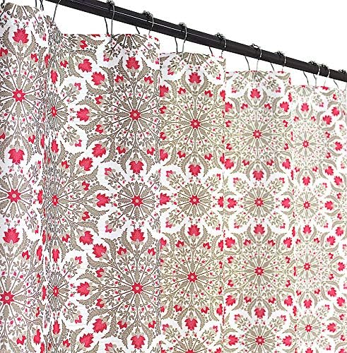 Sicily Collection Декоративни Цветя на Тъканта завеса за душ: Елегантен стил Сив, Бронз, Бял с ресни
