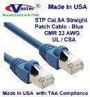 SuperEcable Made in USA – 135 Ft - STP основа cat6a Ethernet Patch Кабел – 23 AWG – UL CMR - Син
