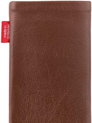 fitBAG Beat Brown Custom Tailored Sleeve for Oppo Find X | Произведено в Германия | Fine Nappa Leather Pouch Case Cover with Microfibre Подплата for Display Cleaning