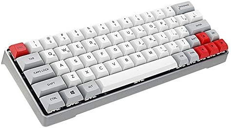 Rnwen Механична клавиатура Замяна RGB Механична клавиатура в Корпус от алуминиева сплав PBT Keycaps клавиатура Игри (цвят : бял, размер : кафяв ключ)