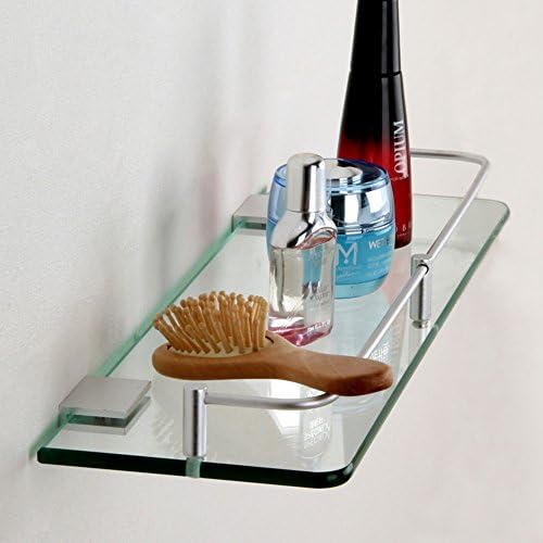 Стъклен рафт,Алуминиев рафт стъклен рафт пространство однослойная квадратна полк за баня-bathroom-E