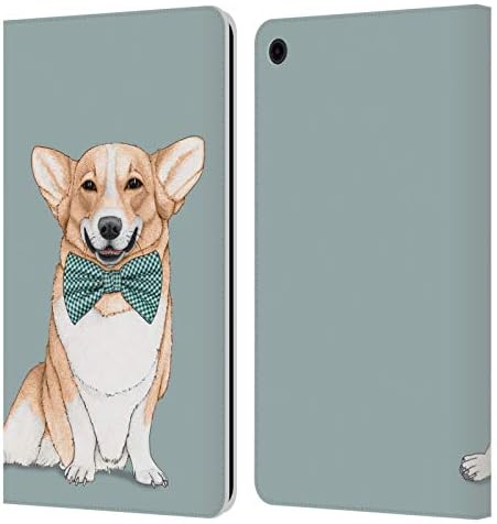 Head Case Designs Официално Лицензиран Barruf Corgi Dogs Leather Book Портфейла Case Cover е Съвместим с Fire HD 8 (2015) (2017) (2018)