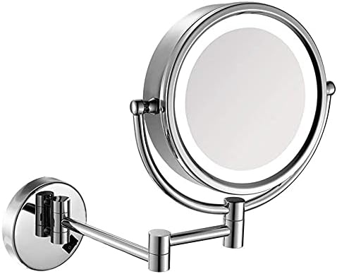 Nhlzj Чисти и светли Огледала за грим Стенни Баня Увеличаване на Огледалото За Бръснене с Електрическа вилица Хром (Размер