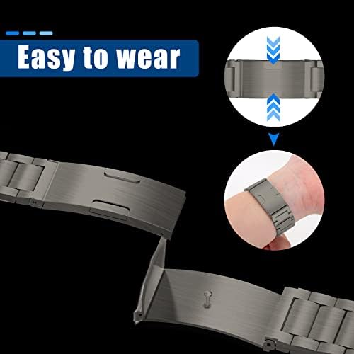 SKYK Quick Release Каишка за часовник от неръждаема стомана,Дължина на Каишка се Регулира странично скольжением,ширина 22 мм Съвместим с Samsung Galaxy Watch 46, Galaxy Watch 3, Gear S3 series/HUAWEI WA