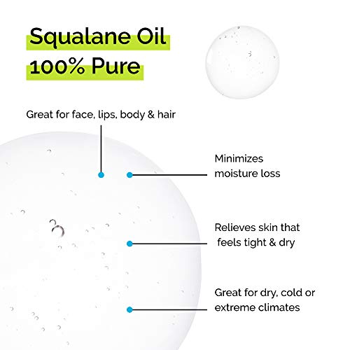 Timeless Skin Care Squalane Oil Pure - 1 унция - Леко сухо масло на растителна основа-Подобрява еластичността и блясъка