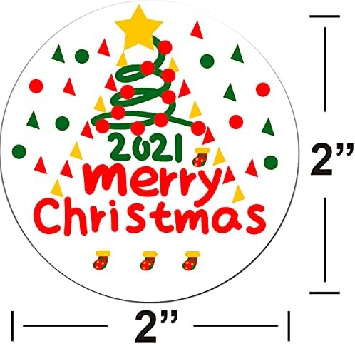 Весела Коледа Happy New Year Sticekrs Етикети на 2 инча от ChristmasGift Етикети Стикери за Коледна Украса и Запечатване