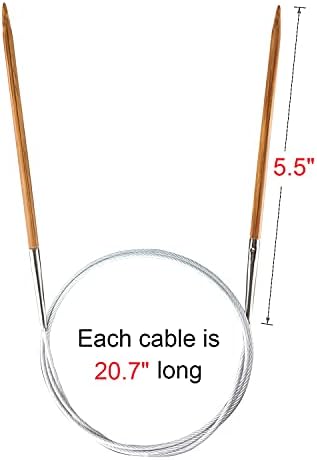Weabetfu Бамбук Кръгова плетене на иглата,дължина 32 инча за ръчно изработени Творчески направи си САМ и всички проекти, Плетене на Прежди,размер САЩ 5(3,75 мм)