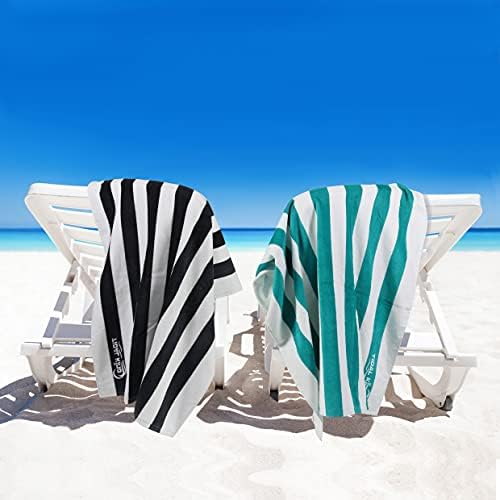 Multi Stripe на Извънгабаритни 60 x 30 Луксозен Класически Стил Къщичка е Памук, Плажна кърпа - Без свиване или избледняване!