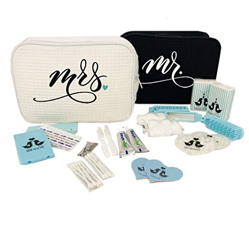 Г-н и г-жа Подаръчен комплект Пътни чанти за младоженци - Комплект куфари за булката и Младоженеца - Подарък за Младоженци