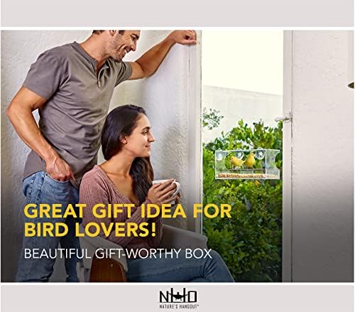 Nature's Свърталище Clear Window Bird Устройство Weatherproof Bird House, алуминиева Дограма, Хранилки За Птици със Силни