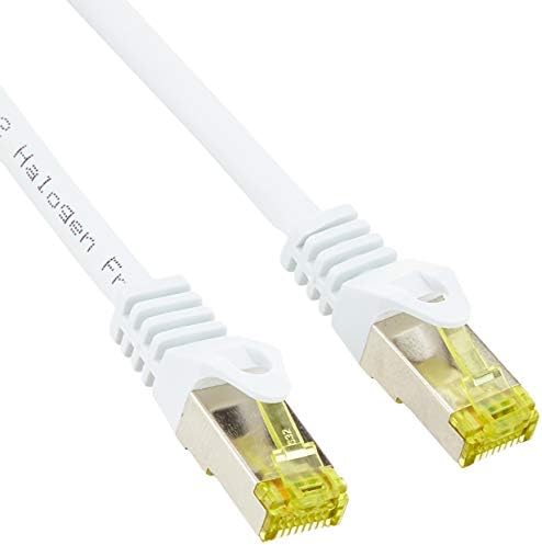 Goobay 91090 RJ-45 Пач-кабел Cat 6A S/FTP (Pimf), 500 Mhz с непреработени кабел Cat 7, бял, 0.5 м, ХАЛОГЕННИ Без халогени,