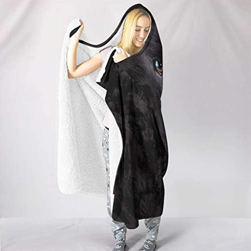 Clubdeer Black Lab Face Hooded Blanket Носимое Много Топло Одеяло за Деца и Възрастни, Туристически Подаръци за Приятелите