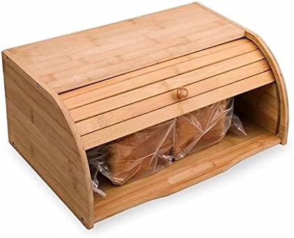 XJJZS Bamboo Bread Storage Box with Cover&Clip,Bread Bin,Топ Кухня Food Storage,Anti-Dust Storage Box