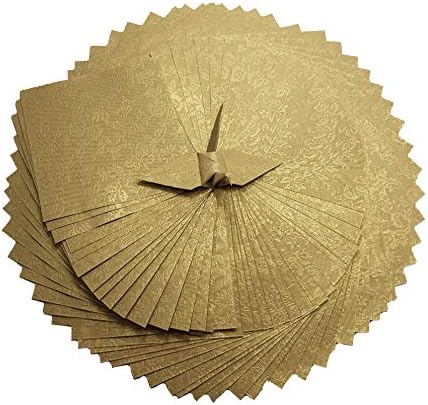 100 Листа Хартия оригами Хартия Пакет Матиран Златен Хартиен Цветен Модел, Преге, Перлена Покритие за Сгъване на Хартия,