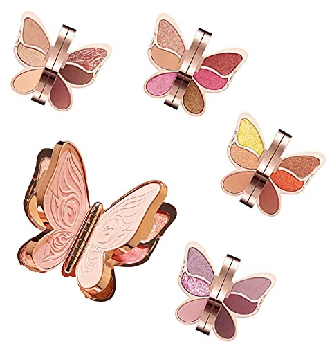 HAVAJ 6 Цвята Палитра Сенки За очи Пеперуда Грим Палитра Butterfly Форма на Палитра Сенки За очи Блясък Брилянтен Блясък
