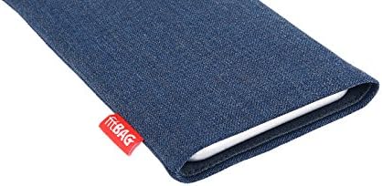 fitBAG Jive Blue Custom Tailored Sleeve for LG G8s ThinQ | Произведено в Германия | Fine Suit Fabric Pouch case Cover