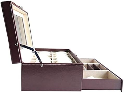 JJZXC Ковчег за Бижута за Жени Органайзер за Бижута Кутия с 2 Слоя Кутии за бижута Дисплей Калъф За Съхранение на Куки
