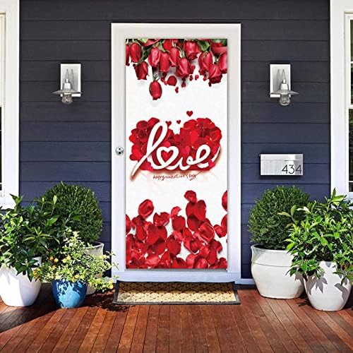 Ден на Свети Валентин Вратата Банер Червено Цвете на Любовта Сърцето Снимка Фон Украса Ден на Майката Сватба, Булчински