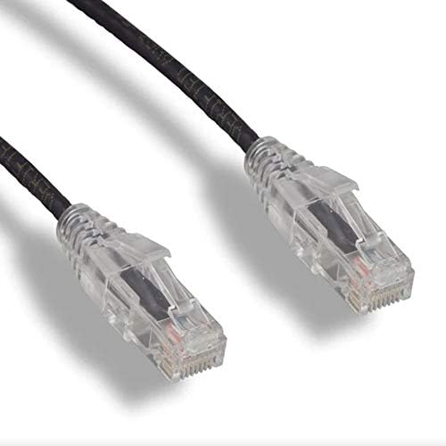 FireFold Cat6 Тънък Ethernet Пач-Кабел Бял 3 фут, 28 AWG 4 Двойка на UTP Блокирани Голи Медни Ethernet Тел Snagless Прозрачен