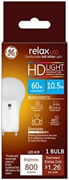 GE Relax HD A19 Универсална led лампа, за подмяна на 60 W, Мек бял, GU24, Затемняемая, 1 опаковка