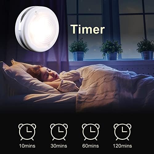 AUTOPDR 6pcs LED Wireless Under Cabinet Lighting, Closet Light, Dimmable, Remote Control Touch Control, Adjustable Color Temperature/Brightness, Powered by 3 x AAA Batteries Захранва Осветление