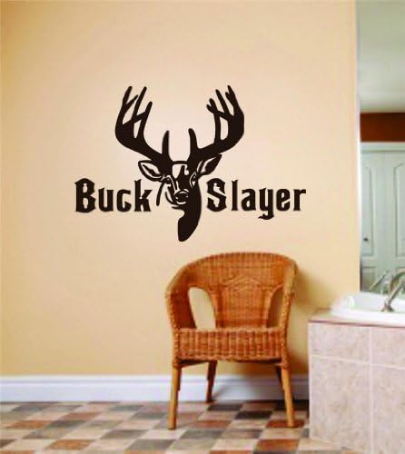 Buck Slayer Букви С Елени / Buck Head Image Animal Hunting Хънтър Man With the Gun picture Art – Boys Kids Bed Room Sports