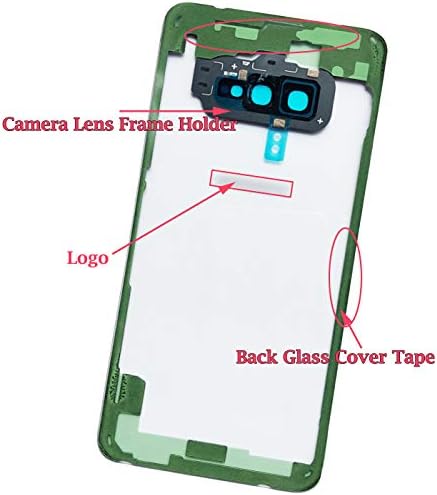 Ubrokeifixit Galaxy S10e G970 Задната част на задната със стъклен капак врати, Замяна за Samsung Galaxy S10e 5,8 G970U G970W G970F G970U1 G970F/DS G9700,обектива на камерата(не за S10 6,1/S10+ 6,4) (прозрачен)