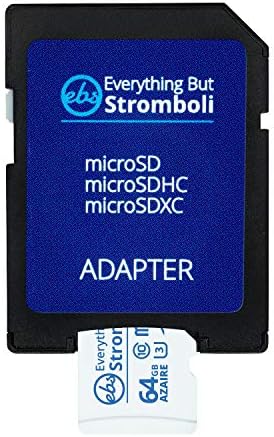 Всички, с изключение на Стромболи Azaire 64GB microSD карта за мобилни телефони Motorola Работи с Мото E (2020 Г.), Moto E7, Moto G Power Edge+ Мобилен телефон Speed Class 10 U3 UHS-1 Micro SDXC карта
