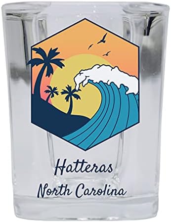 Hatteras Северна Каролина 2 Унции Квадратна Основа Алкохол Чаша Дизайн Вълна