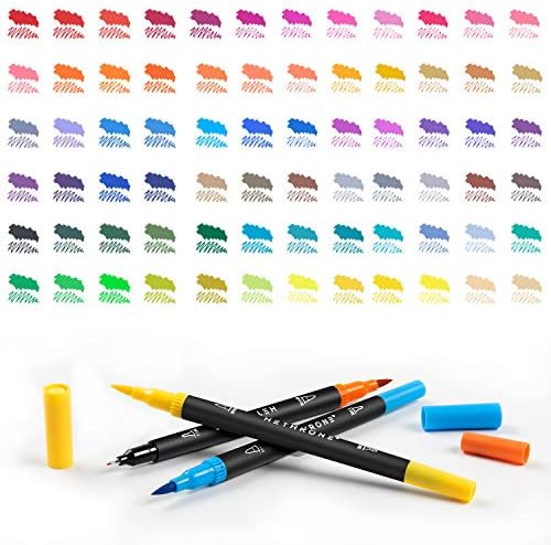 Hethrone Markers for Adult Coloring - 72 Color Dual Brush Tip Pens