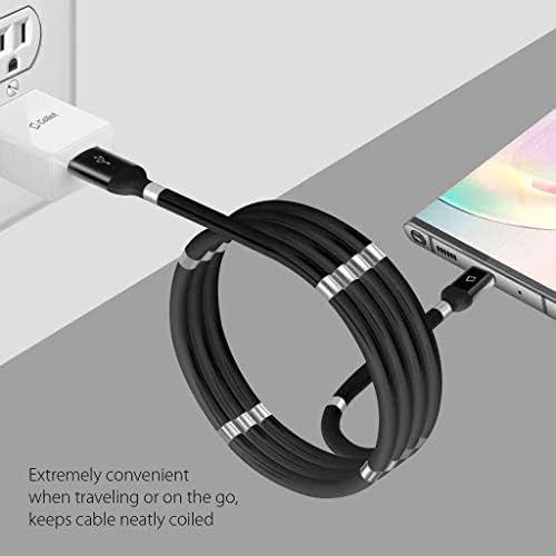 USB-C Магнитен кабел Работи за Samsung SM-M205F от тип C, Усвояването на Выдвижного По-бързо кабел Nano Data Cord (черен 3,3 ft/1 m)