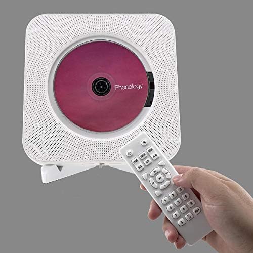 Retekess TR609 Монтиране на CD-плейър, Bluetooth, AM FM-Радио CD-плейър, монтиран на стената Аудио Boombox с дистанционно управление и Вграден високоговорител HiFi за дома (бял)