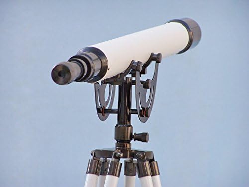 Hampton Морски ST-0148-Черно-W Етаж Маслен Бронз/Бяла кожена Котва 65-Ретро мерник-Старият телескоп