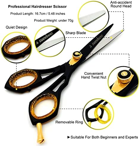 Saaqaans Професионални Фризьорски Ножици Комплект Инструменти - Ножици За Подстригване Комплект за Бръснар/Фризьор Салон