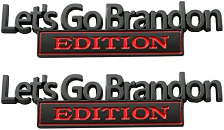2pcs Let ' s Go Brandon Edition Emblems Car Bumper Sticker Badgeslide Fender Badge Замяна с 3M Силно Лепило (черно/бяло)