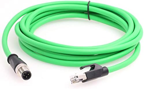 Eonvic M12, 4-пинов Щепсел за RJ-45 E4 Plug High Flex Cat5e Промишлен Ethernet кабел Динамичен PUR