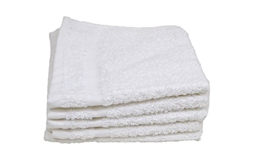 Hotel Basics AX03100 Кърпа за измиване 1.00 lb, Поли-Памук, 12 x 12, Бял, Опаковки от 12
