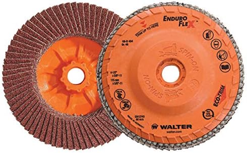 Walter 06B454 4-1/2x5/8-11 Ендуро-Flex Spin-On Flap Disks with Еко-Trim Backing 40 Grit Type 27S, 10 pack
