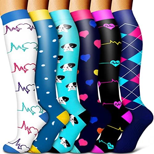 Медни Компресия чорапи за жени и мъже, Circulation - Най-подходящ за бягане, грижа за болни, туризъм, възстановяване, полет и туристически Чорапи