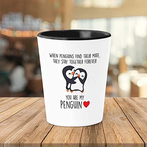 Ден на Свети Валентин Чаша 1.5 унции - Ти си Моят Пингвин - Любителите на Животни Сладък Човек Приятелка на Приятел на